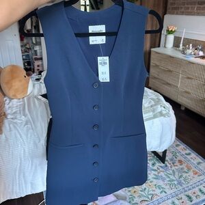 NWT Abercrombie & Fitch Blue Button-Up Vest
